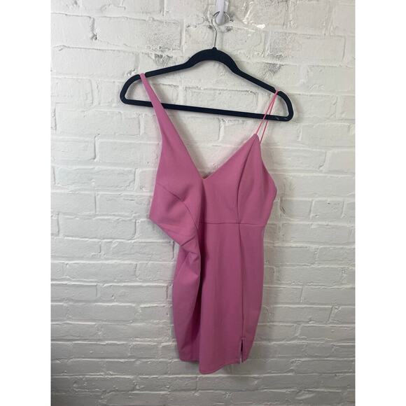 Hello Molly Pink Asymmetric Cutout Mini Dress - Picture 2 of 5